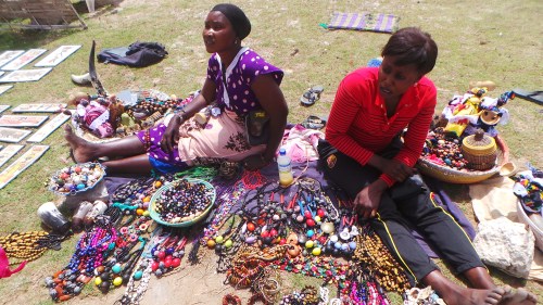 Local Sellers at the Pink Lake in Dakar